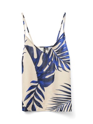 Vero Moda VMVINA SINGLET TOP WVN GA Cloud Dancer/Leaf | Freewear VMVINA SINGLET TOP WVN GA - www.freewear.nl - Freewear