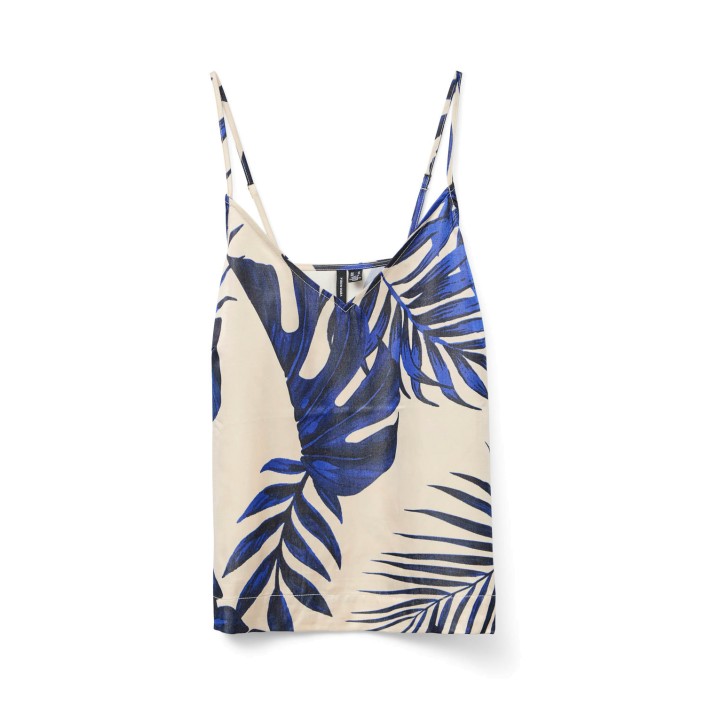Vero Moda VMVINA SINGLET TOP WVN GA Cloud Dancer/Leaf | Freewear VMVINA SINGLET TOP WVN GA - www.freewear.nl - Freewear