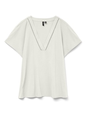Vero Moda VMBELLA SS WIDE TOP WVN GA Snow White | Freewear VMBELLA SS WIDE TOP WVN GA - www.freewear.nl - Freewear