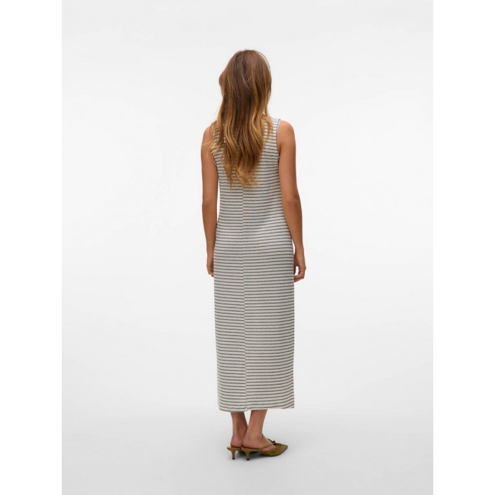 Vero Moda VMGINA SL 7/8 DRESS JRS NOOS Oatmeal/Black | Freewear VMGINA SL 7/8 DRESS JRS NOOS - www.freewear.nl - Freewear