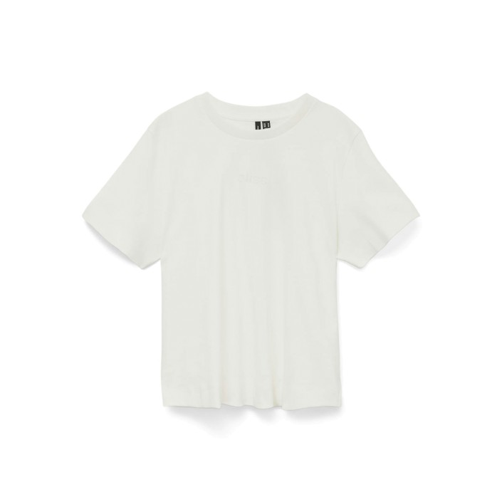 Vero Moda VMPERNILLE METTE SS TOP BOX JRS Snow White/BLISS | Freewear VMPERNILLE METTE SS TOP BOX JRS - www.freewear.nl - Freewear