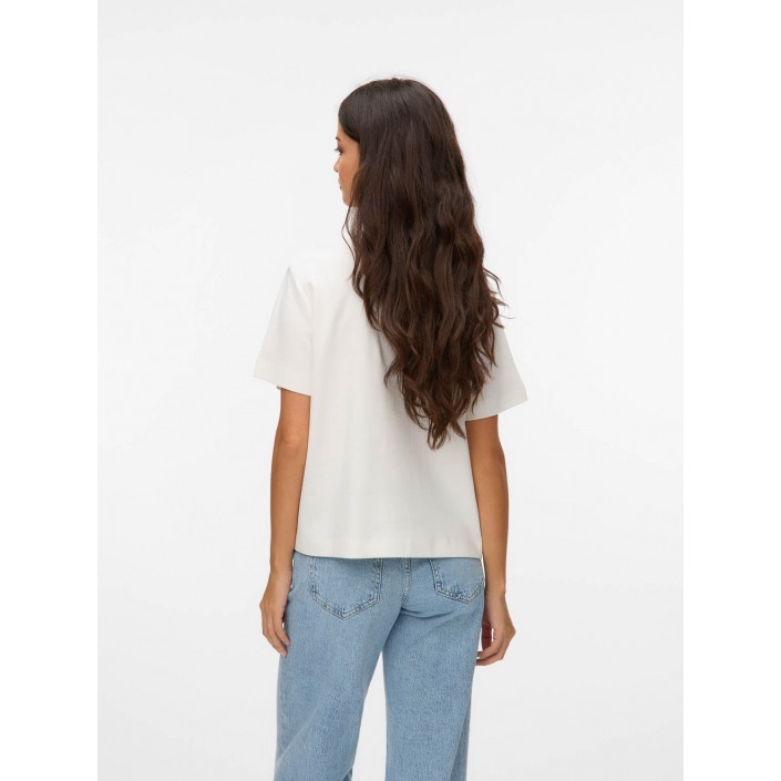 Vero Moda VMPERNILLE METTE SS TOP BOX JRS Snow White/BLISS | Freewear VMPERNILLE METTE SS TOP BOX JRS - www.freewear.nl - Freewear
