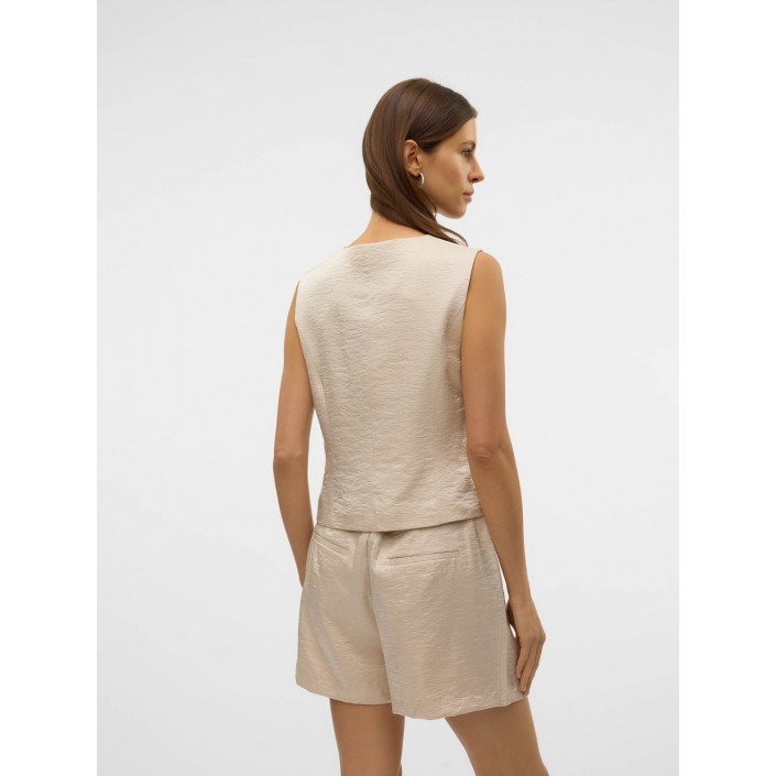 Vero Moda VMLIANA SL SHINY WAISTCOAT Oatmeal | Freewear VMLIANA SL SHINY WAISTCOAT - www.freewear.nl - Freewear