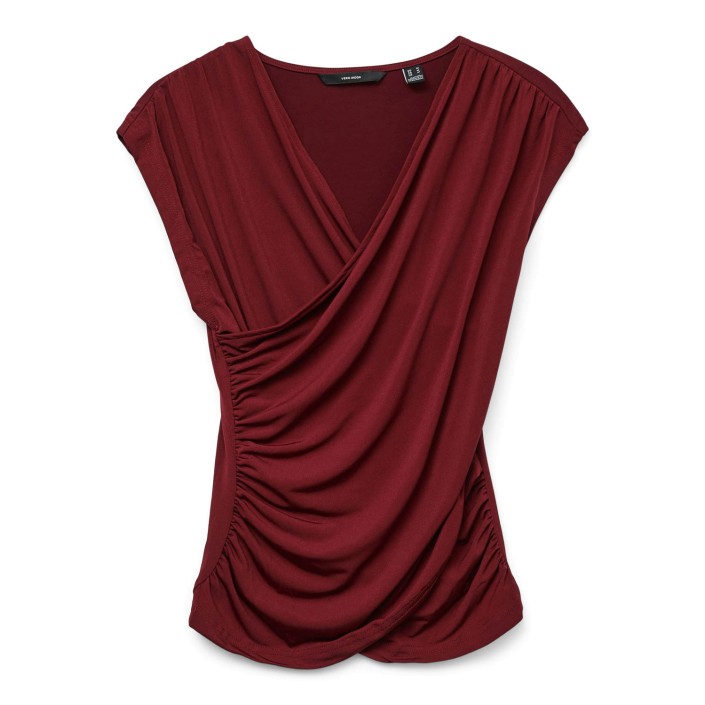 Vero Moda VMDAISY SL V-NECK TOP JRS GA Syrah | Freewear VMDAISY SL V-NECK TOP JRS GA - www.freewear.nl - Freewear