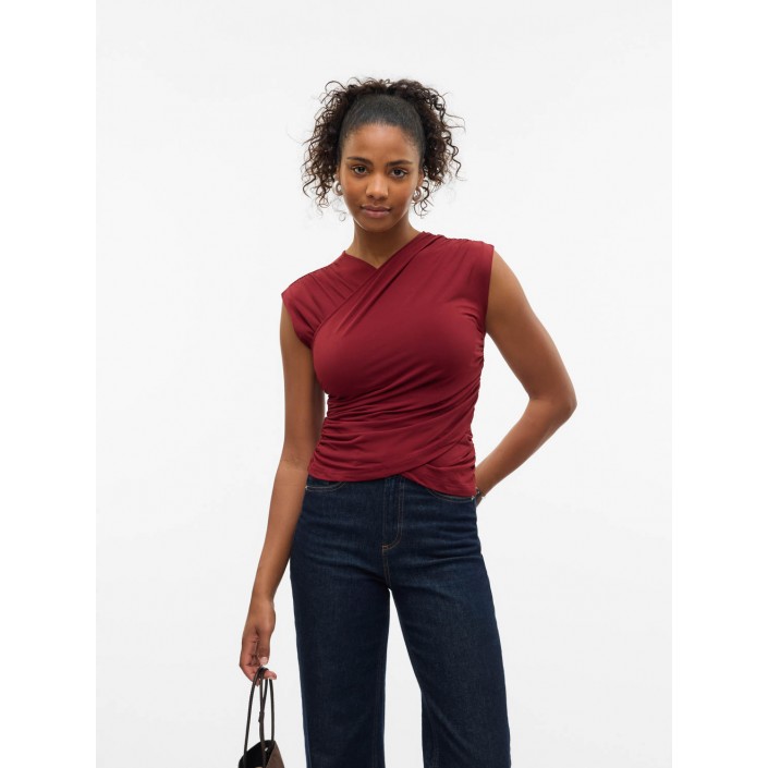 Vero Moda VMDAISY SL V-NECK TOP JRS GA Syrah | Freewear VMDAISY SL V-NECK TOP JRS GA - www.freewear.nl - Freewear