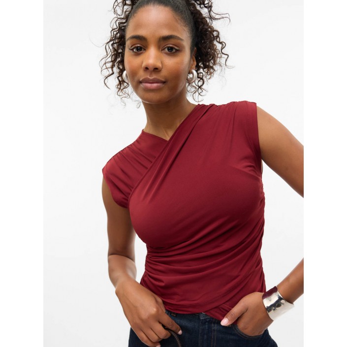Vero Moda VMDAISY SL V-NECK TOP JRS GA Syrah | Freewear VMDAISY SL V-NECK TOP JRS GA - www.freewear.nl - Freewear