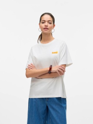 Vero Moda VMDORIS CATY SS TOP BOX JRS GA Snow White/SOLEIL | Freewear VMDORIS CATY SS TOP BOX JRS GA - www.freewear.nl - Freewear