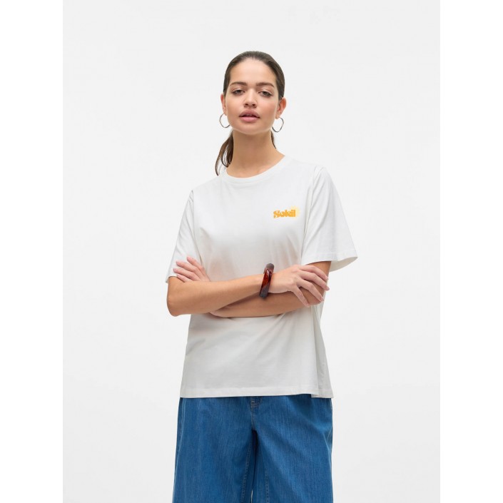 Vero Moda VMDORIS CATY SS TOP BOX JRS GA Snow White/SOLEIL | Freewear VMDORIS CATY SS TOP BOX JRS GA - www.freewear.nl - Freewear