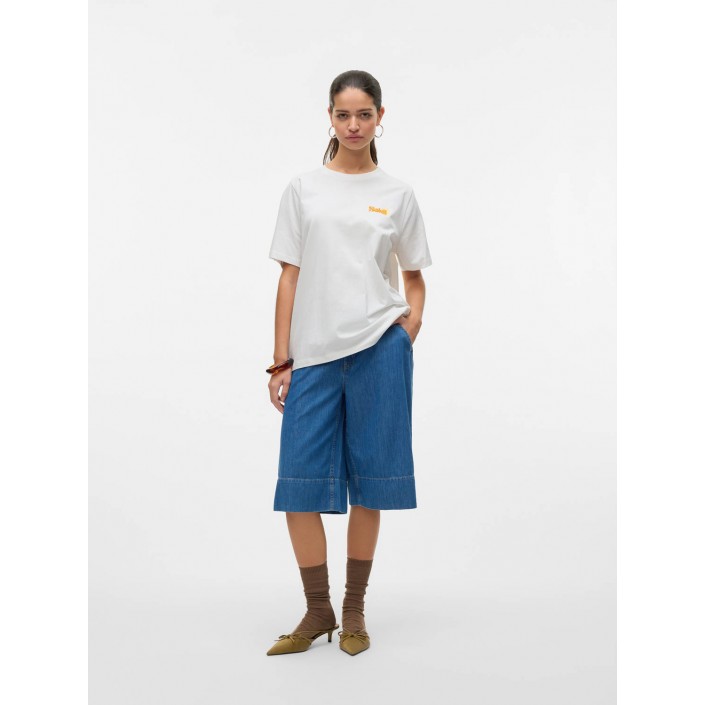 Vero Moda VMDORIS CATY SS TOP BOX JRS GA Snow White/SOLEIL | Freewear VMDORIS CATY SS TOP BOX JRS GA - www.freewear.nl - Freewear