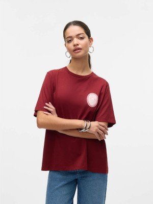 Vero Moda VMDORIS CATY SS TOP BOX JRS GA Syrah/PARADISE | Freewear VMDORIS CATY SS TOP BOX JRS GA - www.freewear.nl - Freewear
