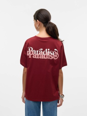 Vero Moda VMDORIS CATY SS TOP BOX JRS GA Syrah/PARADISE | Freewear VMDORIS CATY SS TOP BOX JRS GA - www.freewear.nl - Freewear