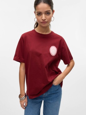 Vero Moda VMDORIS CATY SS TOP BOX JRS GA Syrah/PARADISE | Freewear VMDORIS CATY SS TOP BOX JRS GA - www.freewear.nl - Freewear