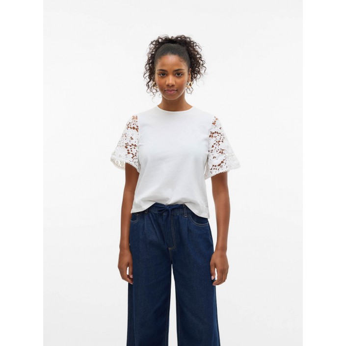 Vero Moda VMPANNA 2/4 TOP JRS Snow White | Freewear VMPANNA 2/4 TOP JRS - www.freewear.nl - Freewear