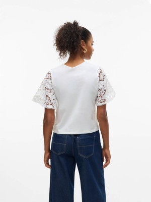 Vero Moda VMPANNA 2/4 TOP JRS Snow White | Freewear VMPANNA 2/4 TOP JRS - www.freewear.nl - Freewear
