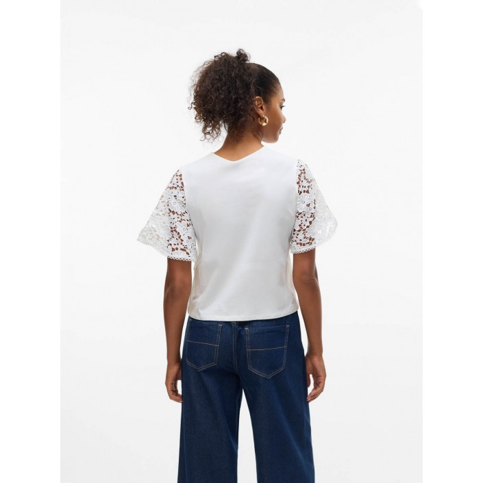 Vero Moda VMPANNA 2/4 TOP JRS Snow White | Freewear VMPANNA 2/4 TOP JRS - www.freewear.nl - Freewear