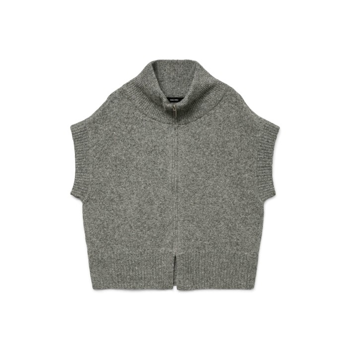 Vero Moda VMBANG SL HIGHNECK ZIPPER VEST BOO Medium Grey Melange | Freewear VMBANG SL HIGHNECK ZIPPER VEST BOO - www.freewear.nl - Freewear