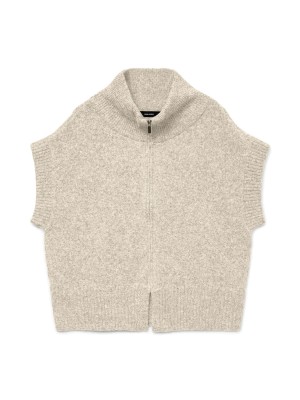 Vero Moda VMBANG SL HIGHNECK ZIPPER VEST BOO Birch/MELANGE | Freewear VMBANG SL HIGHNECK ZIPPER VEST BOO - www.freewear.nl - Freewear