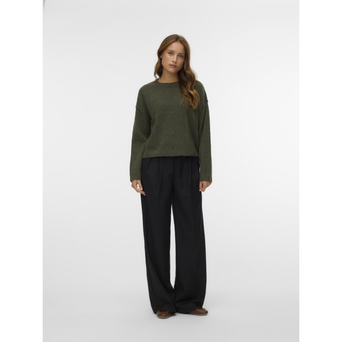 Vero Moda VMBESTI LS O-NECK PULLOVER BOO Grape Leaf/W. MELANGE | Freewear VMBESTI LS O-NECK PULLOVER BOO - www.freewear.nl - Freewear