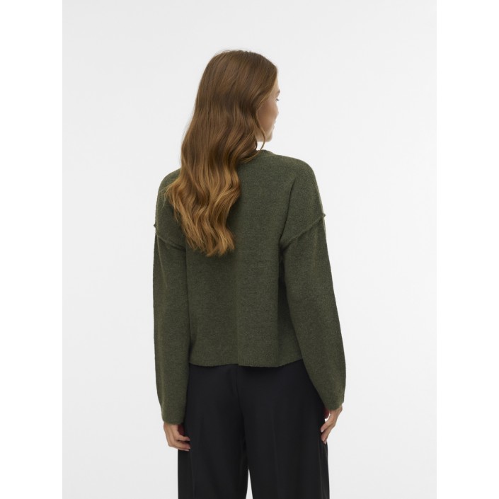 Vero Moda VMBESTI LS O-NECK PULLOVER BOO Grape Leaf/W. MELANGE | Freewear VMBESTI LS O-NECK PULLOVER BOO - www.freewear.nl - Freewear