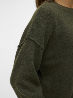 Vero Moda VMBESTI LS O-NECK PULLOVER BOO Grape Leaf/W. MELANGE | Freewear VMBESTI LS O-NECK PULLOVER BOO - www.freewear.nl - Freewear