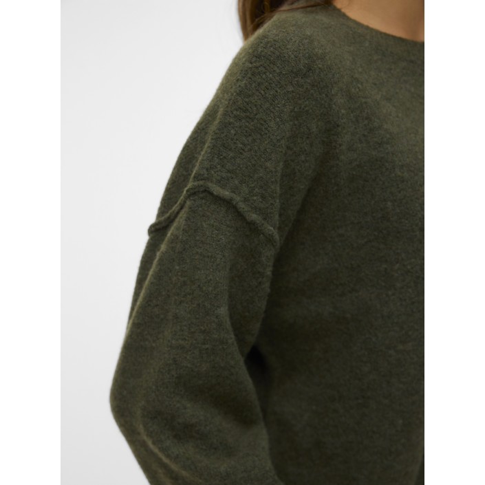 Vero Moda VMBESTI LS O-NECK PULLOVER BOO Grape Leaf/W. MELANGE | Freewear VMBESTI LS O-NECK PULLOVER BOO - www.freewear.nl - Freewear
