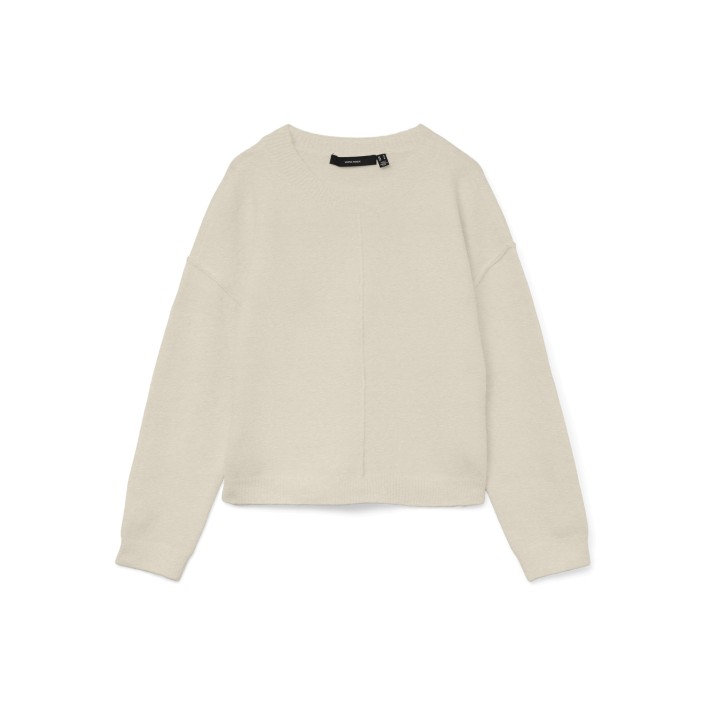 Vero Moda VMBESTI LS O-NECK PULLOVER BOO Birch/W. MELANGE | Freewear VMBESTI LS O-NECK PULLOVER BOO - www.freewear.nl - Freewear