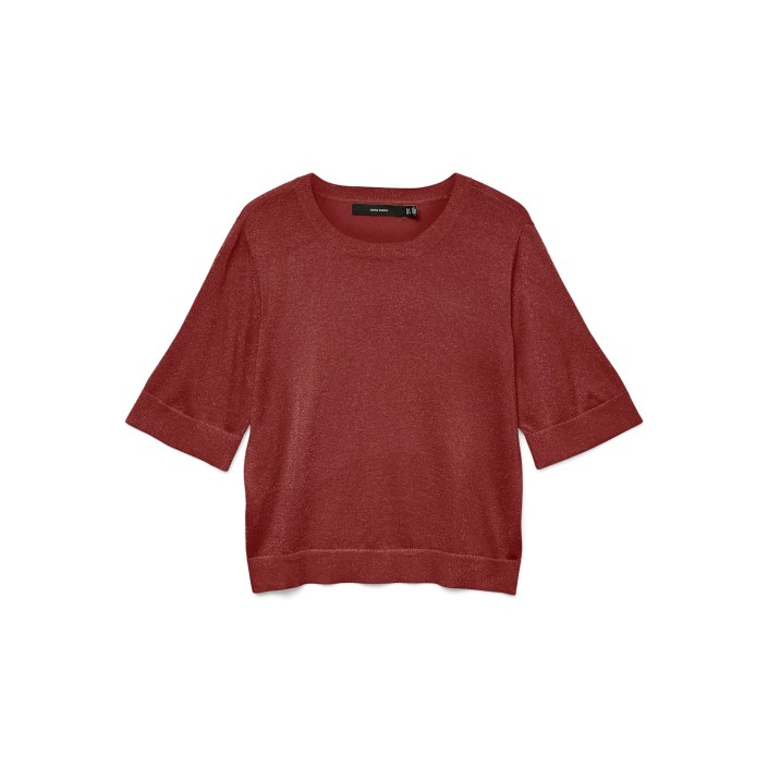 Vero Moda VMMARSALASHINE 2/4 O-NECK PULLOVER : Syrah/W. SILVER LUREX | Freewear VMMARSALASHINE 2/4 O-NECK PULLOVER : - www.freewear.nl - Freewear