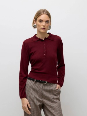 Vero Moda Aware AWSIKITA LS O-NECK KNIT POLO NOOS Zinfandel | Freewear AWSIKITA LS O-NECK KNIT POLO NOOS - www.freewear.nl - Freewear