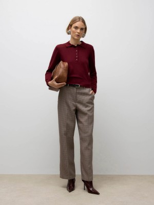 Vero Moda Aware AWSIKITA LS O-NECK KNIT POLO NOOS Zinfandel | Freewear AWSIKITA LS O-NECK KNIT POLO NOOS - www.freewear.nl - Freewear