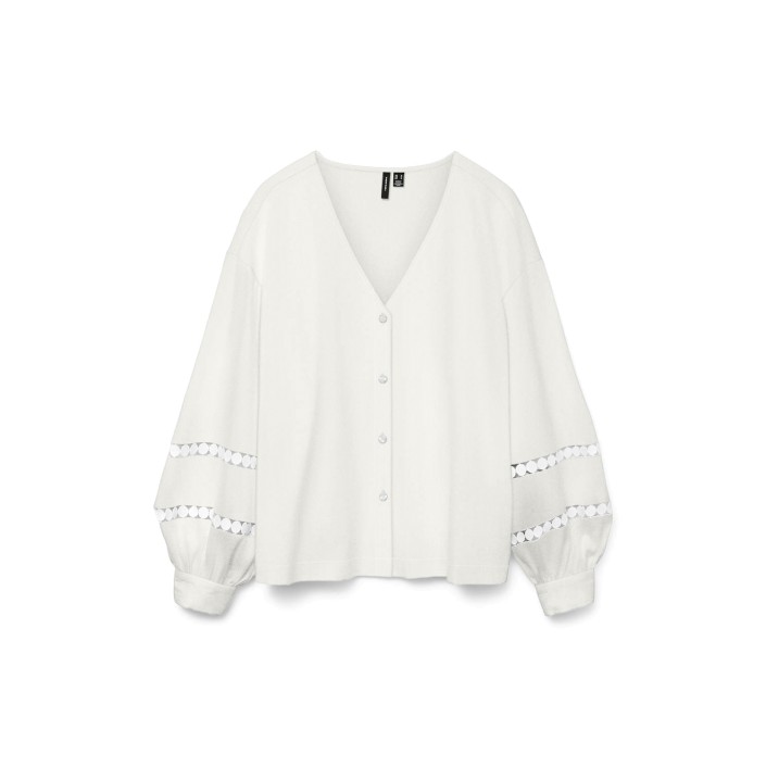 Vero Moda VMJANNI TAPE LS V-NECK TOP WVN GA L: Snow White | Freewear VMJANNI TAPE LS V-NECK TOP WVN GA L: - www.freewear.nl - Freewear