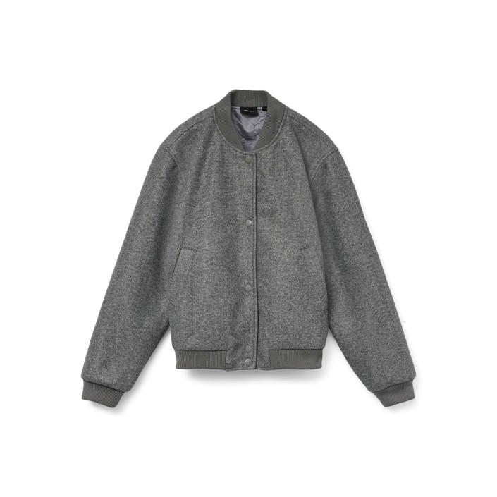 Vero Moda VMFORTUNE SHORT BOMBER JACKET GA NO: Medium Grey Melange | Freewear VMFORTUNE SHORT BOMBER JACKET GA NO: - www.freewear.nl - Freewear