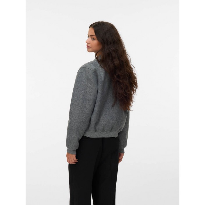 Vero Moda VMFORTUNE SHORT BOMBER JACKET GA NO: Medium Grey Melange | Freewear VMFORTUNE SHORT BOMBER JACKET GA NO: - www.freewear.nl - Freewear