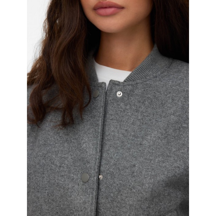 Vero Moda VMFORTUNE SHORT BOMBER JACKET GA NO: Medium Grey Melange | Freewear VMFORTUNE SHORT BOMBER JACKET GA NO: - www.freewear.nl - Freewear