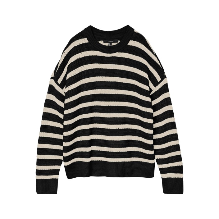 Vero Moda VMCALLA LS O-NECK PULLOVER Black/W. BIRCH | Freewear VMCALLA LS O-NECK PULLOVER - www.freewear.nl - Freewear
