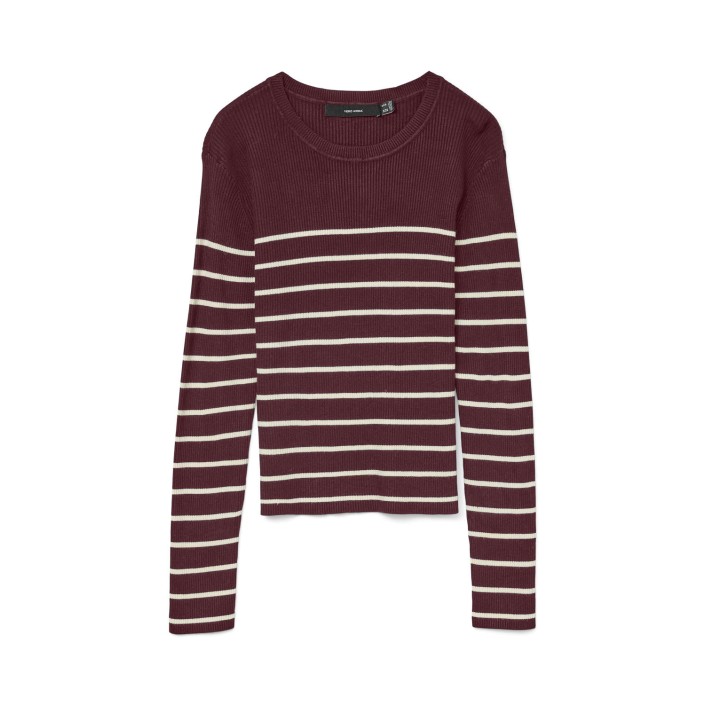Vero Moda VMGIZELLE LS O-NECK PULLOVER Winetasting/BIRCH | Freewear VMGIZELLE LS O-NECK PULLOVER - www.freewear.nl - Freewear