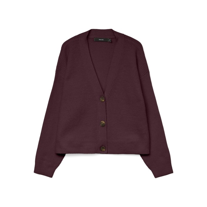 Vero Moda VMARIES LS V-NECK CARDIGAN BF Winetasting | Freewear VMARIES LS V-NECK CARDIGAN BF - www.freewear.nl - Freewear