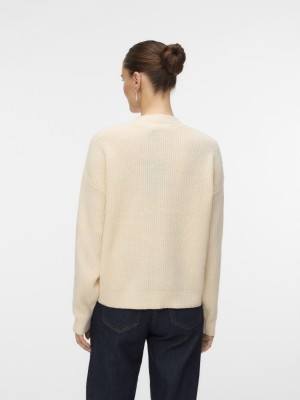 Vero Moda VMARIES LS V-NECK CARDIGAN BF Birch | Freewear VMARIES LS V-NECK CARDIGAN BF - www.freewear.nl - Freewear