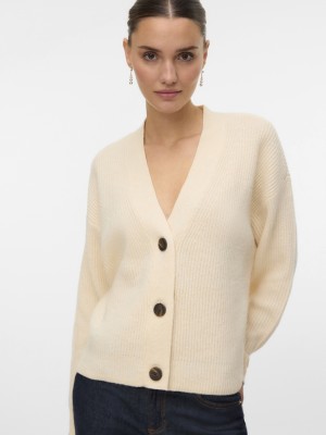 Vero Moda VMARIES LS V-NECK CARDIGAN BF Birch | Freewear VMARIES LS V-NECK CARDIGAN BF - www.freewear.nl - Freewear