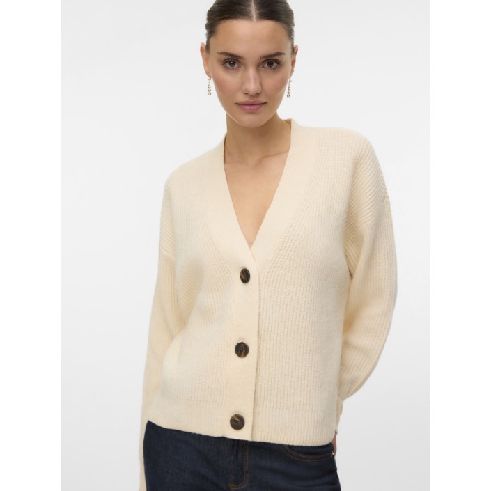 Vero Moda VMARIES LS V-NECK CARDIGAN BF Birch | Freewear VMARIES LS V-NECK CARDIGAN BF - www.freewear.nl - Freewear