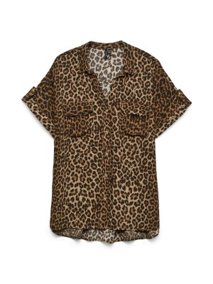 Vero Moda VMBUMPY SS SHIRT AOP WVN GA NOOS Silver Mink/VMD LEOPARD | Freewear VMBUMPY SS SHIRT AOP WVN GA NOOS - www.freewear.nl - Freewear