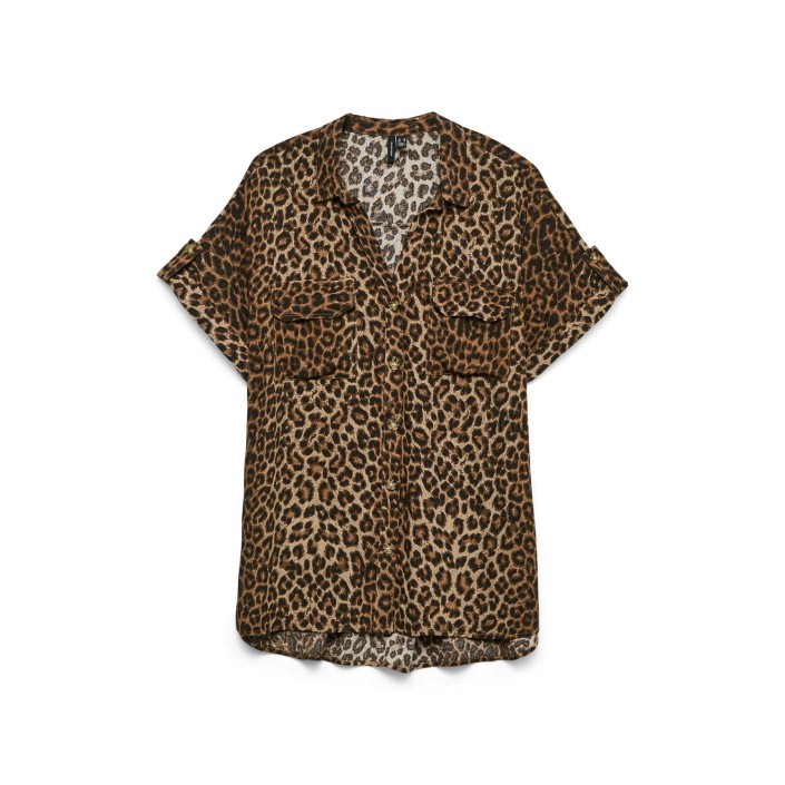 Vero Moda VMBUMPY SS SHIRT AOP WVN GA NOOS Silver Mink/VMD LEOPARD | Freewear VMBUMPY SS SHIRT AOP WVN GA NOOS - www.freewear.nl - Freewear