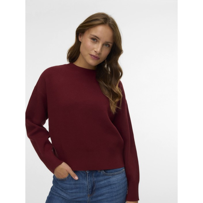 Vero Moda VMGOLD ART LS O-NECK PULLOVER Syrah | Freewear VMGOLD ART LS O-NECK PULLOVER - www.freewear.nl - Freewear