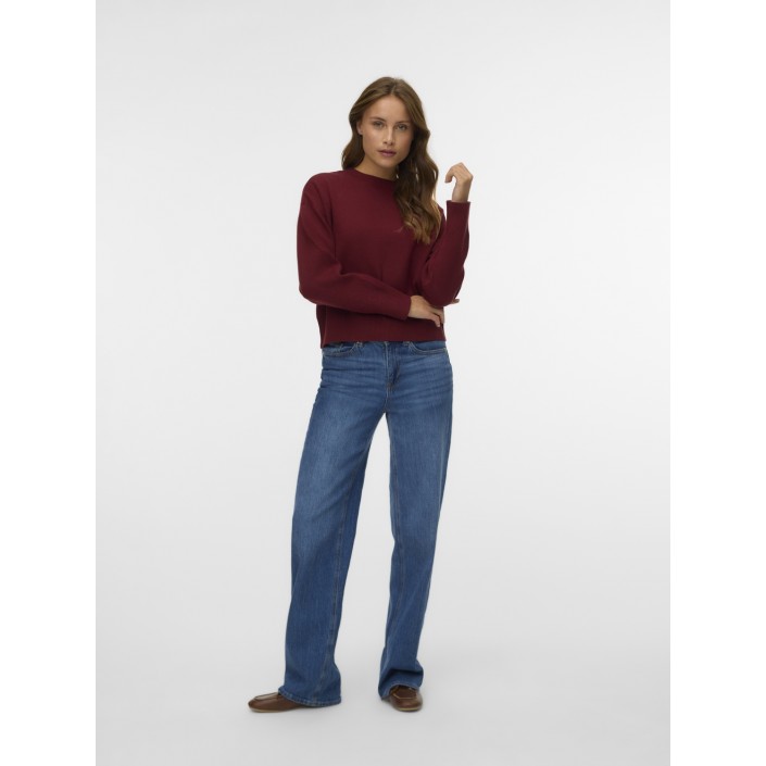 Vero Moda VMGOLD ART LS O-NECK PULLOVER Syrah | Freewear VMGOLD ART LS O-NECK PULLOVER - www.freewear.nl - Freewear