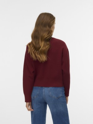 Vero Moda VMGOLD ART LS O-NECK PULLOVER Syrah | Freewear VMGOLD ART LS O-NECK PULLOVER - www.freewear.nl - Freewear