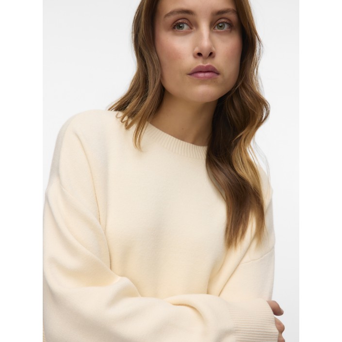 Vero Moda VMGOLD ART LS O-NECK PULLOVER Birch | Freewear VMGOLD ART LS O-NECK PULLOVER - www.freewear.nl - Freewear
