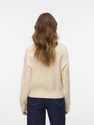 Vero Moda VMGOLD ART LS O-NECK PULLOVER Birch | Freewear VMGOLD ART LS O-NECK PULLOVER - www.freewear.nl - Freewear