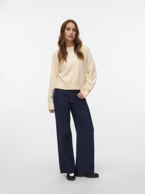 Vero Moda VMGOLD ART LS O-NECK PULLOVER Birch | Freewear VMGOLD ART LS O-NECK PULLOVER - www.freewear.nl - Freewear