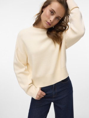 Vero Moda VMGOLD ART LS O-NECK PULLOVER Birch | Freewear VMGOLD ART LS O-NECK PULLOVER - www.freewear.nl - Freewear