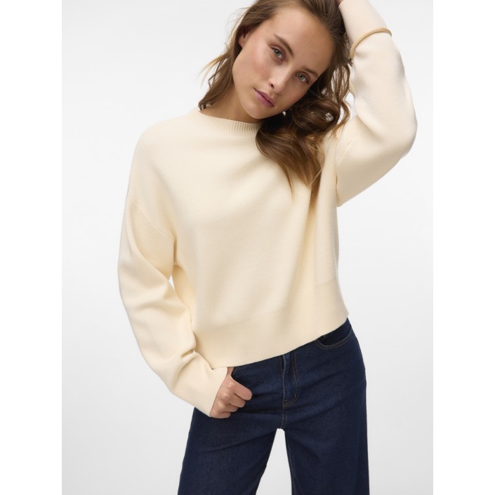 Vero Moda VMGOLD ART LS O-NECK PULLOVER Birch | Freewear VMGOLD ART LS O-NECK PULLOVER - www.freewear.nl - Freewear