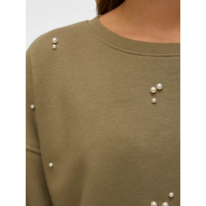 Vero Moda VMFATILDA L/S SWEATSHIRT JRS BTQ Mermaid/TONE-IN-TONE PEARLS | Freewear VMFATILDA L/S SWEATSHIRT JRS BTQ - www.freewear.nl - Freewear